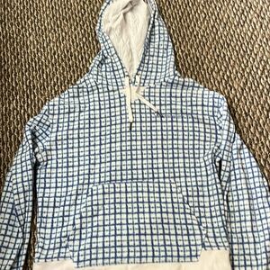 Champion, blue grid crop sweatshirt